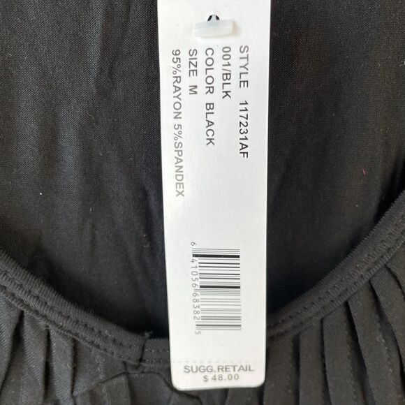 NWT August Silk Black Short Sleeve Top Size M - Picture 6 of 7